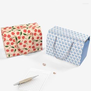 Gift Wrap 10pcs/set Universal Hand-held Candy Bag Packaging Pink Cherry Design Daily Storage Box For Birthday Christmas Party