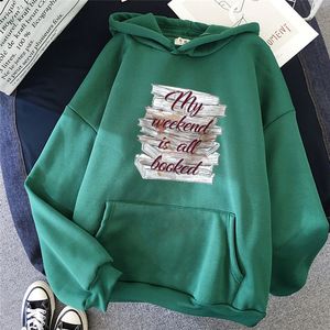 Kadın Hoodies Sweatshirt Traend Estetik Giysiler Spor Giyim Uzun Kollu Vintage Basit Boş Zaman Unisex Çift Kitap Baskılı Sweatshirt pamuk Podu 230317