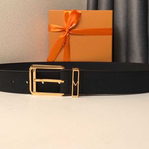 Luxury Designer Men Belt Fashion Vintage Needle Buckle Business Formal Dress Belts Width 35mm Premium Cowhide Belt With Orange Box