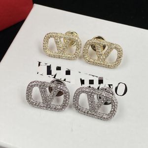 2023 Ohrringe Designer für Frauen Ohrstecker Luxus Gold Herzform Perle Kristall Gold Doppel-V Buchstabe 925er Silber Schmuck Klassiker-45
