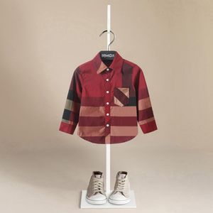 Kids Shirts Quality Baby Boys Shirts Children's Spring Autumn Long Sleeve Classic Lattice Gentleman Cotton Shirt Tops with Toddler Blouse 230317