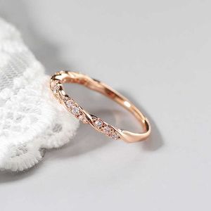Bant Yüzükleri Zhouyang Slim Nişan Yüzüğü Kadınlar için Basit Mikro Zirkon Beyaz Altın Renk Dainty Yüzük Düğün Hediyeleri Moda Takı DZR021 G230317