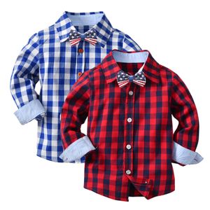 Kids Shirts Boys Polyester Shirt Toddler Boys Long Sleeve Winter Autumn Bow Tie Shirt Tops Coat Outwear For Babys Clothes Boys Tee Ball 230317