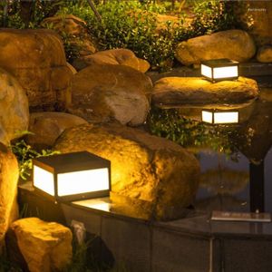 Outdoor Solar Garden Fence Pillar Lamp Waterproof Villa Parking Courtyard Gate Column Light Pool Street Post