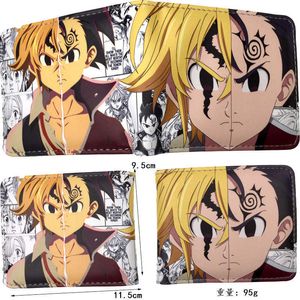 Brieftaschen Anime The Seven Deadly Sins Nanatsu No Taizai Meliodas PU-Leder Bifold Short Wallet Reißverschluss MünzbörseL230303