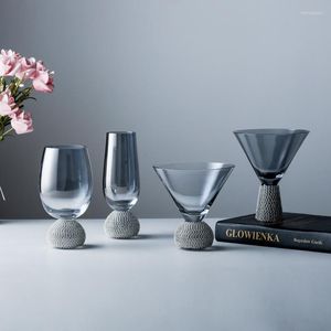 Weingläser leichter Luxus Rußglas Juice Haushalt High-End-Cocktail-Trinken von rotem Kristall