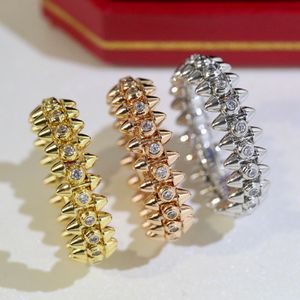 Кольцо серии Clash для женщин, дизайнерское кольцо с бриллиантом, позолоченное, 18-каратное качество T0P, высочайшее качество, модный роскошный классический стиль, подарок на годовщину 002