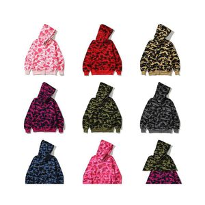 2016 mäns hoodies tröjor herr designer hoodie flzip up apa haj kvinnor colorf camo jacka blå huvtröja tröja lång dr dheog