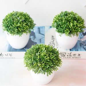 装飾的な花1PC人工植物草ボールホームガーデンオフィス用デスクトップ装飾テーブルボンサイ装飾用の鉢植えの装飾品装飾