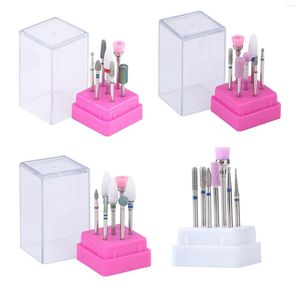 Nail Art Kits Drill Bits Kit With Holder Box Polishing File Grinding Heads For Professionals