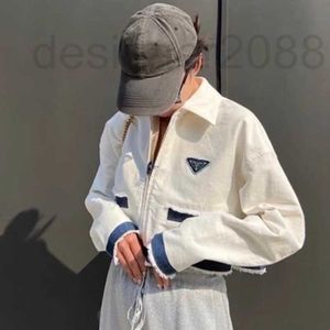 Kvinnors jackor designer Milan modelogstil vit denim kort zip kappa i1c3