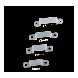 2016 Övriga belysningstillbehör 8mm 10mm 12mm 16mm LED -fixeringsile monteringsklämmor för 12V 220V 5050 2835 3014 Strip Light Connector 1000p Dhahz