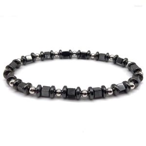 Strand 2023 Moda Cube Bracelet Men temperamento temperamento feita de pedra de hematita feita para o presente