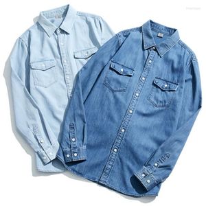 Männer Casual Hemden Japanische männer Baumwolle Denim Hemd 2023 Frühling Herbst Business Trend Lange ärmeln Männliche Klassische Marke Jean Jacke