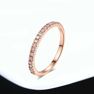 Band Rings Dainty Wedding Ring for Women Man Concise Classical Multicolor Mini Zircon Rose Gold Color Fashion Jewelry R132 R133 Zhouyang G230317