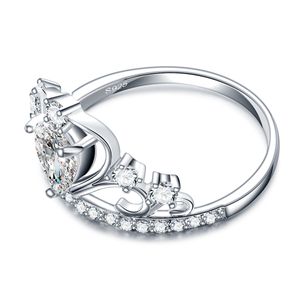 Verklig oval briljant Cut Diamond Wedding Princess Crown Ring Set For Women Girl Engagement Band Vitt guldfyllda Eternity Jewelry Zirconia Storlek 6 7 8 9