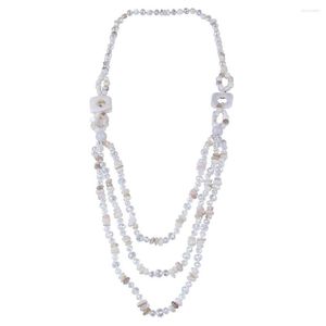 Kedjor Klassiska White Natural Stone Crystal Shell Necklace Fashion Jewellery for Woman Party