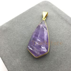 Colares de pingentes descontos de joalheria moda ametas de jóias Purple Crystal Teardrop Charms para fazer em 56 25 mm PM5080