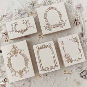 Stamps Ready Stock-JP Vintage Frame Timbro in gomma di legno per fai da te Scrapbooking Po Album Card Making 230317