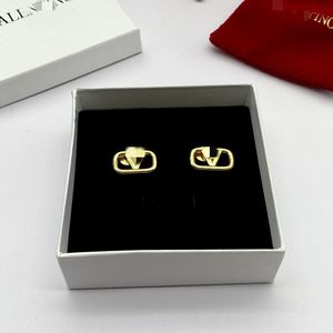 2023 earrings designer for women stud luxury gold heart shape pearl crystal gold double V letter 925s silver jewelry classic-013