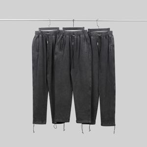 2023 High Street Fashion Brand Presentmen's Pants Blanks Washed in Grey Made Basic Drawn Slim Fit Pants Sweat Long Trouser Trend