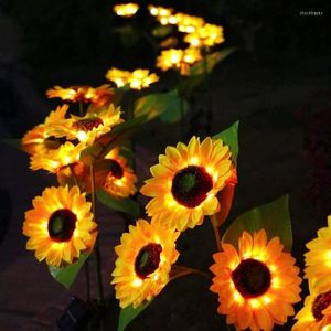 Illuminazione da giardino per esterni Lampada da prato solare girasole Impermeabile IP65 Luce da percorso floreale per decorazioni per le vacanze di nozze nel cortile del patio