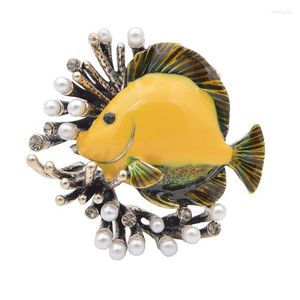 Broscher emalj tropisk fisk brosch för kvinna unika smycken och stift brud bröllop fest prydnadstillbehör