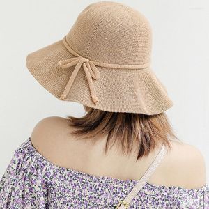 Szerokie brzegowe czapki Summer Beach Woman Hat Fashion Sun Słówka Panama Sunshade Floppy UV Protection Fedoras Female Cap 2023