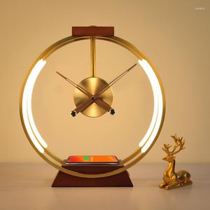 Table Lamps Modern Lamp Clocks Gold Bedroom Bedside Luxury Ornaments Silent Desk Clcok Indoor Lighting Abajur Para Quarto