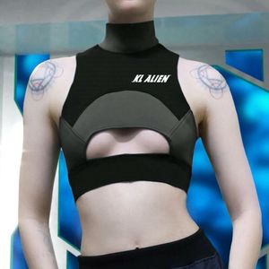 Женские танки Camis Lairauiy Summer Women Women Cool Hip Hop Jogger Sexy Club High Neck Strate Bandeau Front Hollow Hol