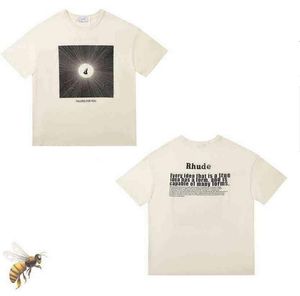 Designer T -shirt Summer Mens T Shirt Womens Rhude Shirt For Men Tops Letter Polo Shirt Embroidery Tshirts Clothing Short Sleeved Tshirt Large Tees 5346