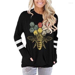 Women's T Shirts Bees Print T-shirt Women Cute Clothes Lovely Female Tops Tee Fashion Printing Cartoon O-neck Lady Graphic