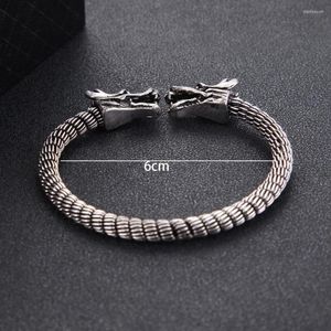 Bangle Antique Srebrny Hip Hop Open Mankiet Vintage Twist Twist Bransoletka do śrubowej nakrętki dla mężczyzn i kobiet gotycka punk grunge biżuteria