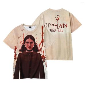 Men's T-skjortor Orphan först Kill Tshirt unisex crewneck kortärmad män kvinnor t-shirt 2023 amerikansk skräckfilm 3d kläder