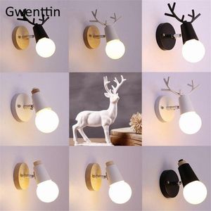 Wall Lamp Simple Mounted Led Lamps Antlers Sconce For Home Decor Indoor Lighting Bedroom Mirror Lights Bathroom Vanity Light Fixture