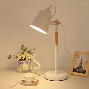 Table Lamps Office Study Room Desk Lamp Personality Business Work Metal Led Eye Reading Wooden Modern