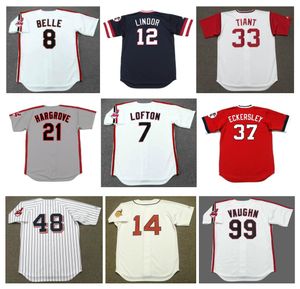 Ricky Vaughn Albert Belle Cleveland Baseball Jersey Jim Thome Joe Charboneau Hayes Kenny Lofton Pedro Cerrano Omar Vizquel Cory Snyder Roger Dorn