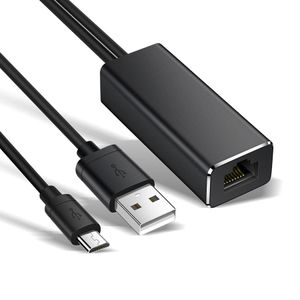 Micro USB2.0 a RJ45 Adaptador de cabo Ethernet 10/100Mbps para Fire TV Stick Google Home Mini/Chromecast Ultra