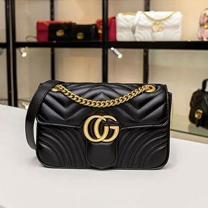 LUXURY Marmont GG 446744 Designer Borse Borsa a tracolla Borsa a tracolla Donna Borsa a catena Messenger Borsa classica Borsa alla moda Portafoglio Pochette 26 cm