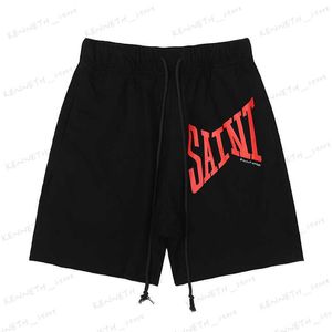 Мужские шорты Saint Michael Простые хлопковые махровые повседневные спортивные брюки с принтом T230317
