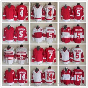 Film Vintage Hokey Jersey Retro CCM Nakış 5 Nicklas Lidstrom Jersey 14 Brendan Shanahan 4 Gordie Howe Forma