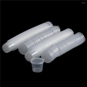 Storage Bottles 100Pcs Wholesale Clear Food Small Sauce Containers Package Box&Lid Portable Disposable Plastic Cups Transparent