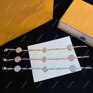 2023 Clover brand designer bracelet chain pulsera. 18k gold-plated brass luxury bracelet designer for women. wedding party gathering designer jewelry with gift box