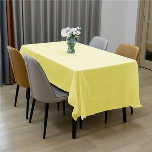 Plastic Table Covers Disposable Tablecloth Solid Color Wedding Birthday Party Table Cover Rectangle Desk Cloth Wipe Cover