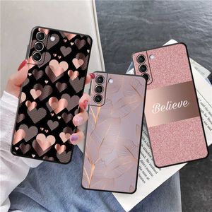 Mobiltelefonfodral Dome Cameras Coque Case Funda för Samsung Galaxy S7 S9 S8 S21 Plus S23 S22 Ultra 5G S20 Fe S10E S10 S21 S215G Sile Gold Rose Heart P230317