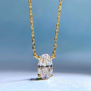 Ciondolo con diamante da laboratorio in oro 14 carati Collana con pendenti per matrimonio in vero argento sterling 925 per donna Uomo Gioielli Chocker di compleanno