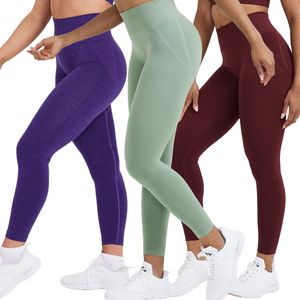 Leggings femininas 3 Leggings Pacote Leggings sem esforço leggings de ginástica scrunch butt women push up tight tights fitness along alta cintura calça de ioga 230317