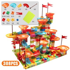 Classic Big Blocks Toys Marble Race Run Building Bricks With Maze Ball Race Track for Kids Boys Girls Birthday Christmas