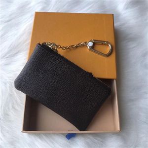 4 컬러 키 파우치 Damier Leather는 고품질 패션 클래식 여성 키 홀더 동전 지갑 작은 가죽 키 지갑 308L