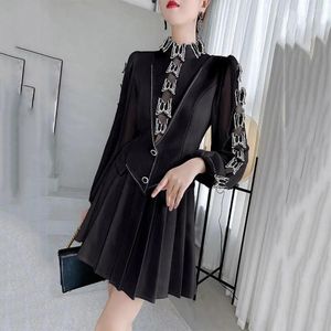 Casual Dresses 2023 Spring Autumn Women Elegant Fashion Long Sleeve Lady Party Dress Chic Butterfly Hollows Sexy Vestidos Mujer Robe